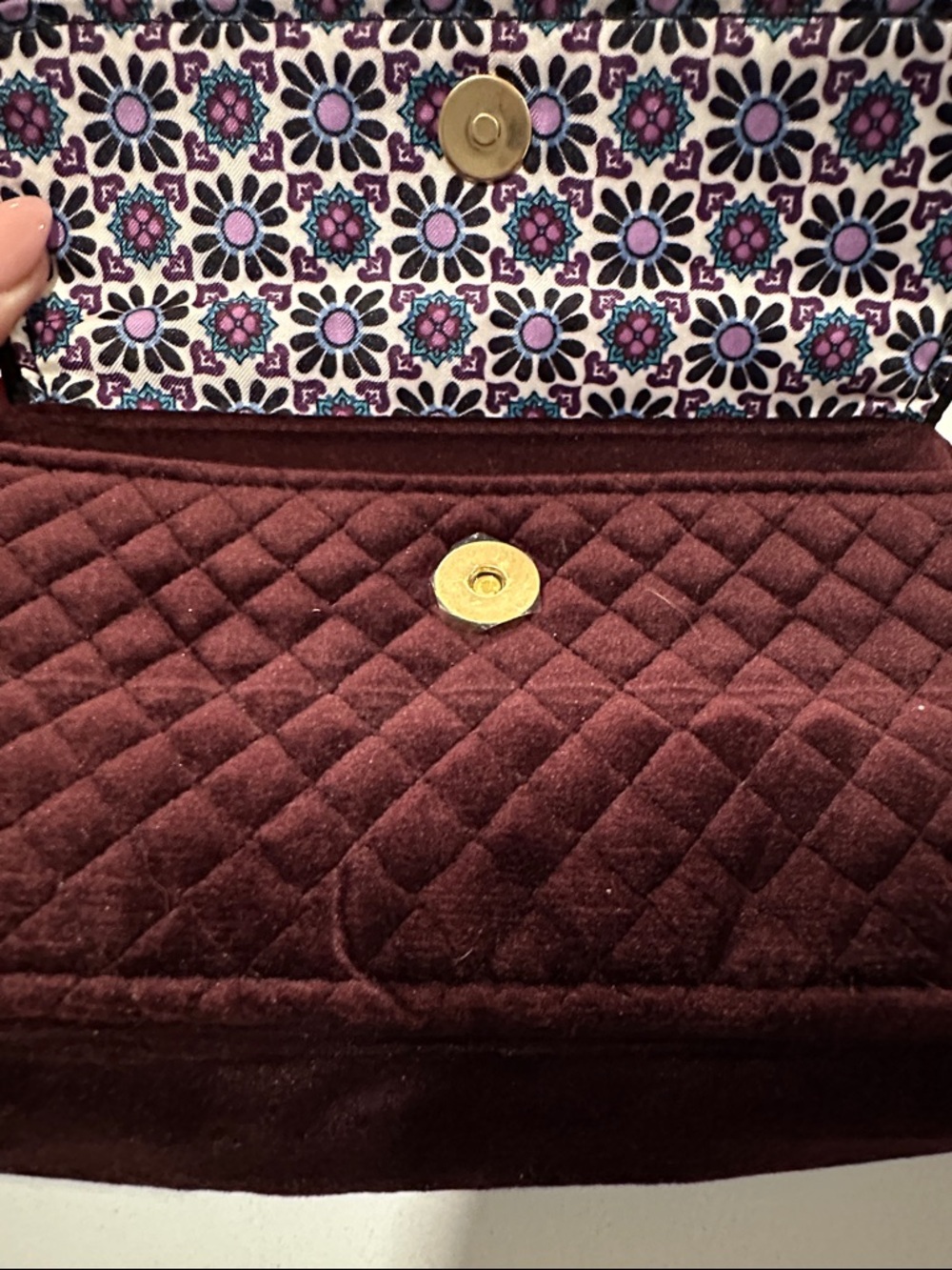 Vera Bradley Quilted Velvet Crossbody in Burgundy - Picture 6 of 6